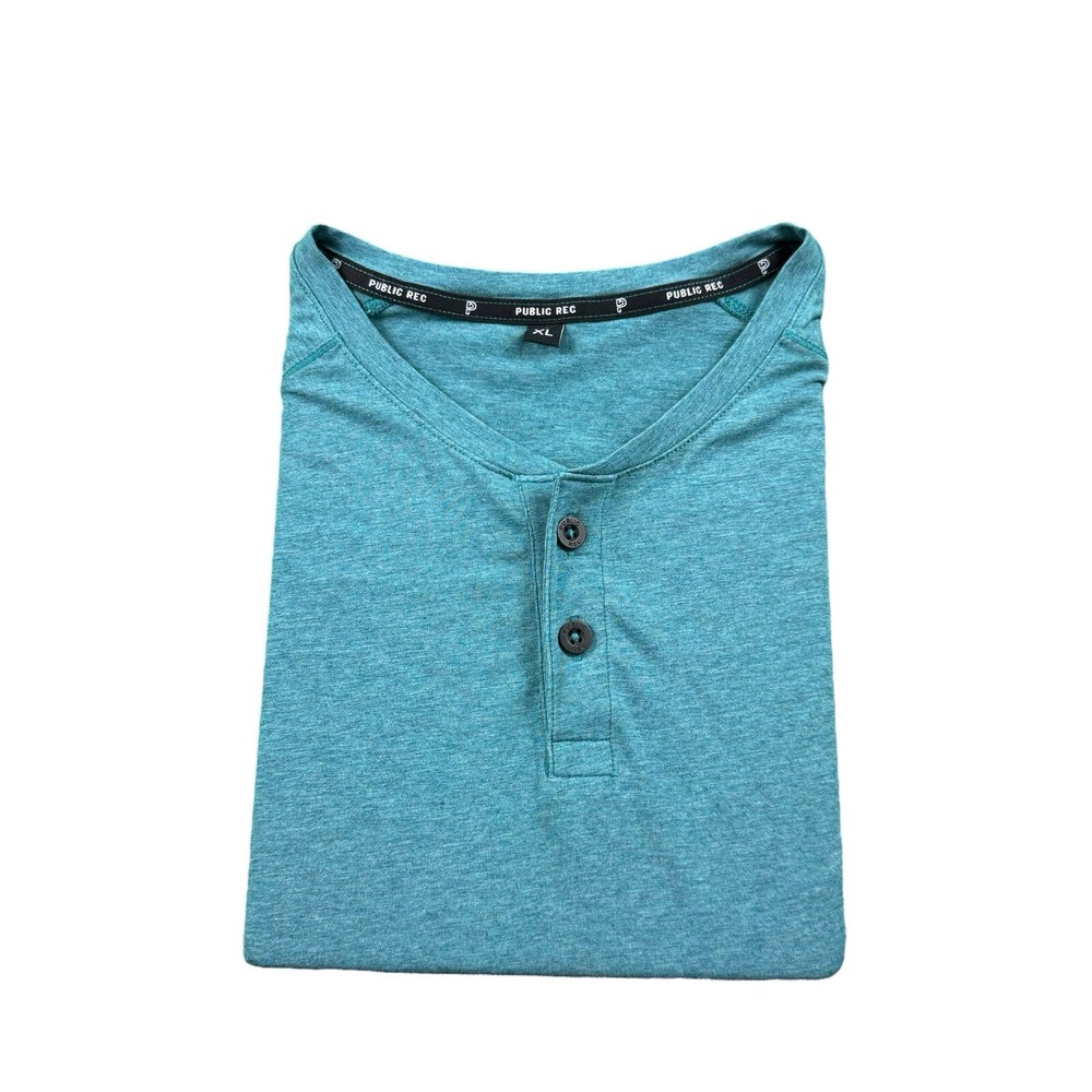 Public Rec Vibrant Blue Performance Short Sleeve Henley Shirt Mens XL